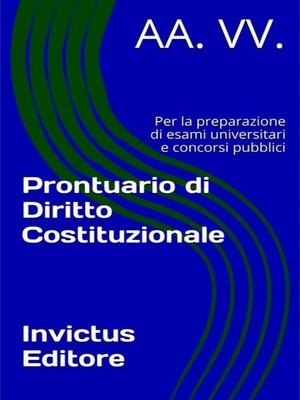cover image of Prontuario di Diritto Costituzionale